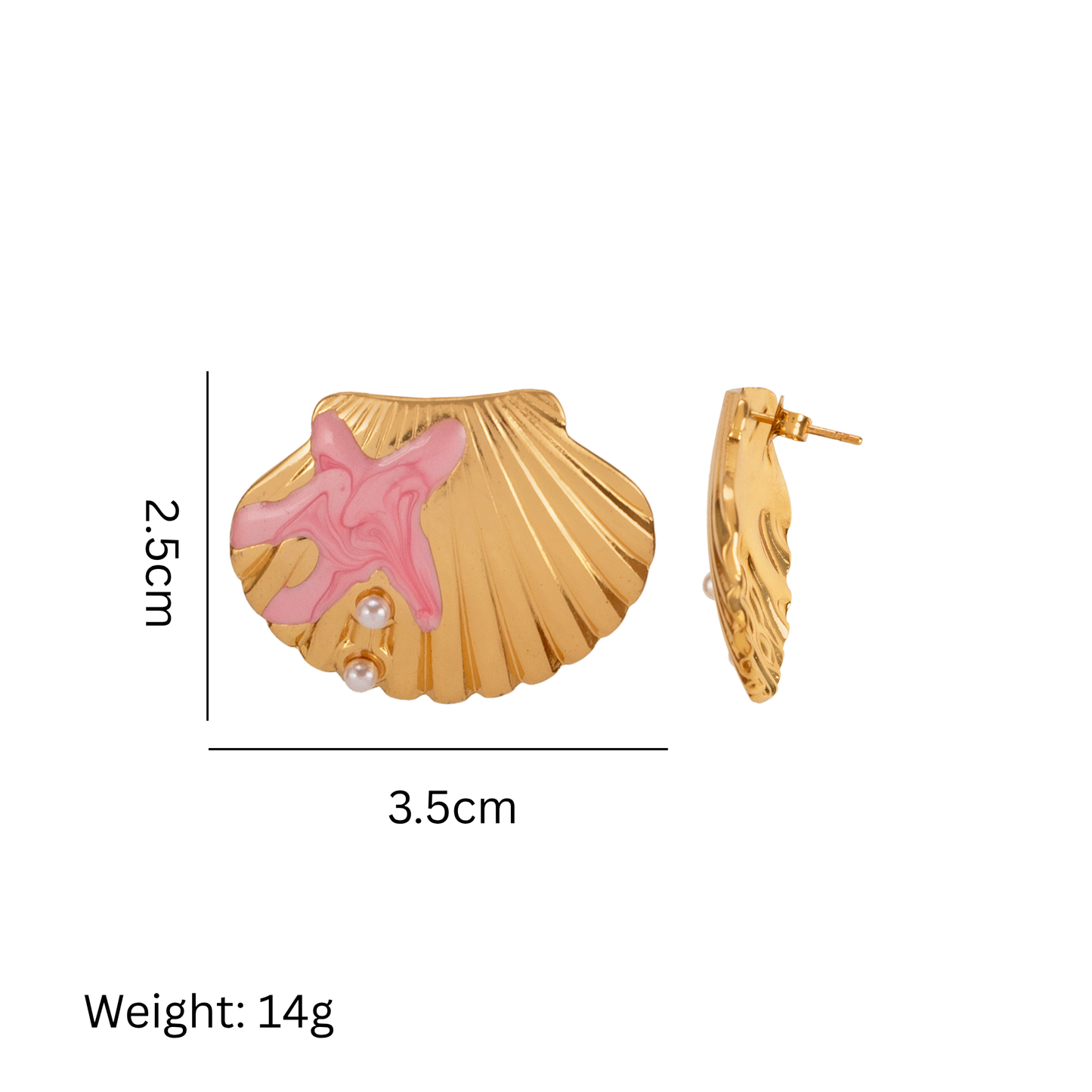 Rose Tide Sea Shell Earrings