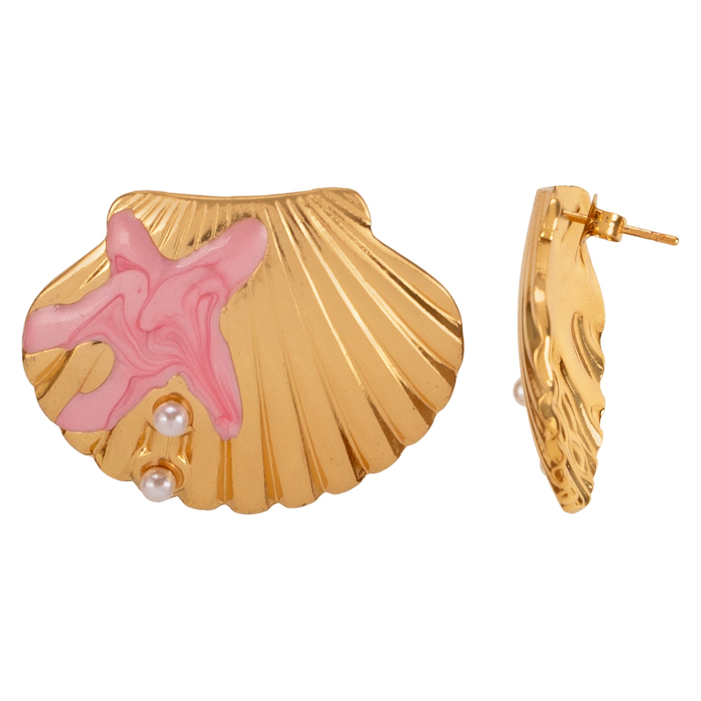 Rose Tide Sea Shell Earrings