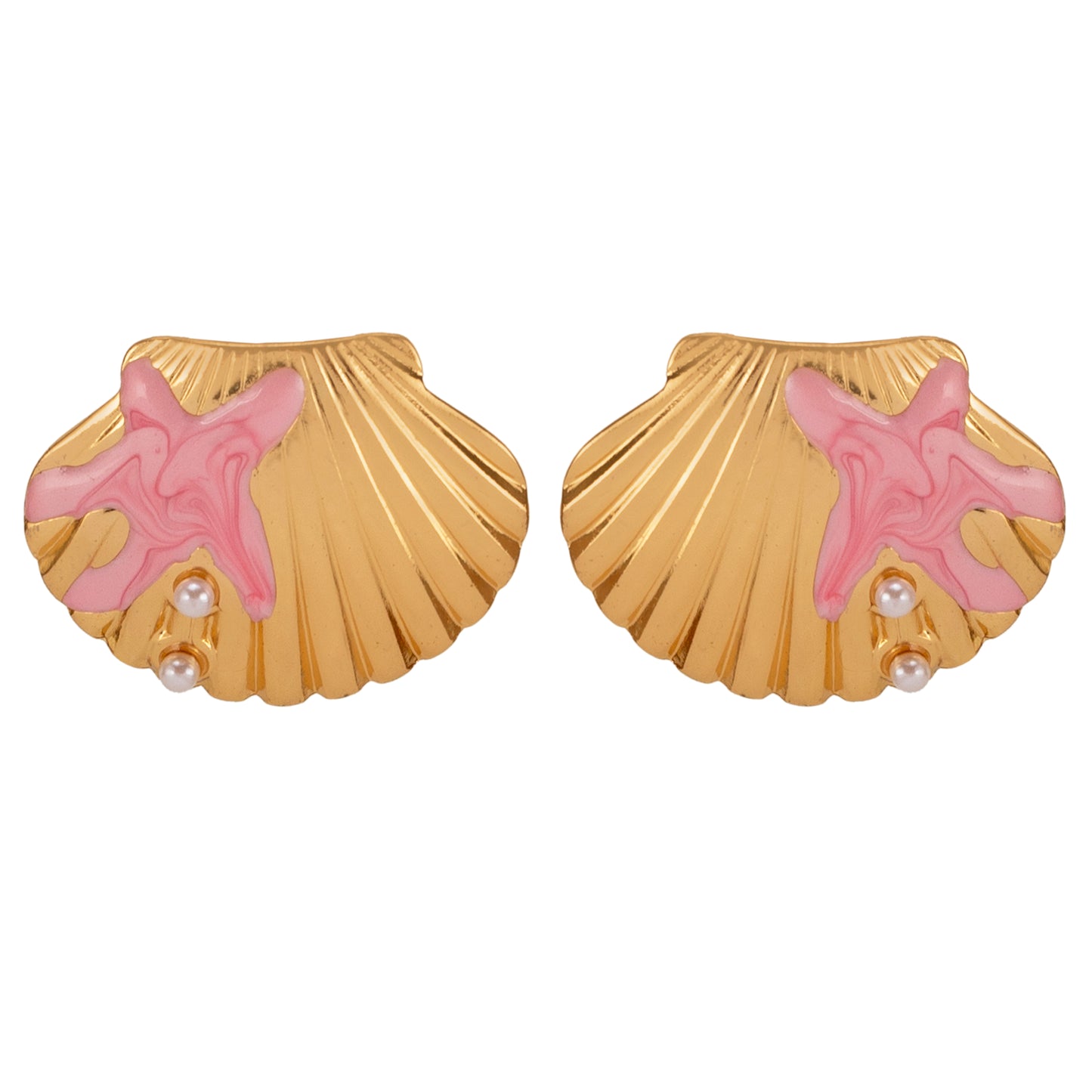 Rose Tide Sea Shell Earrings