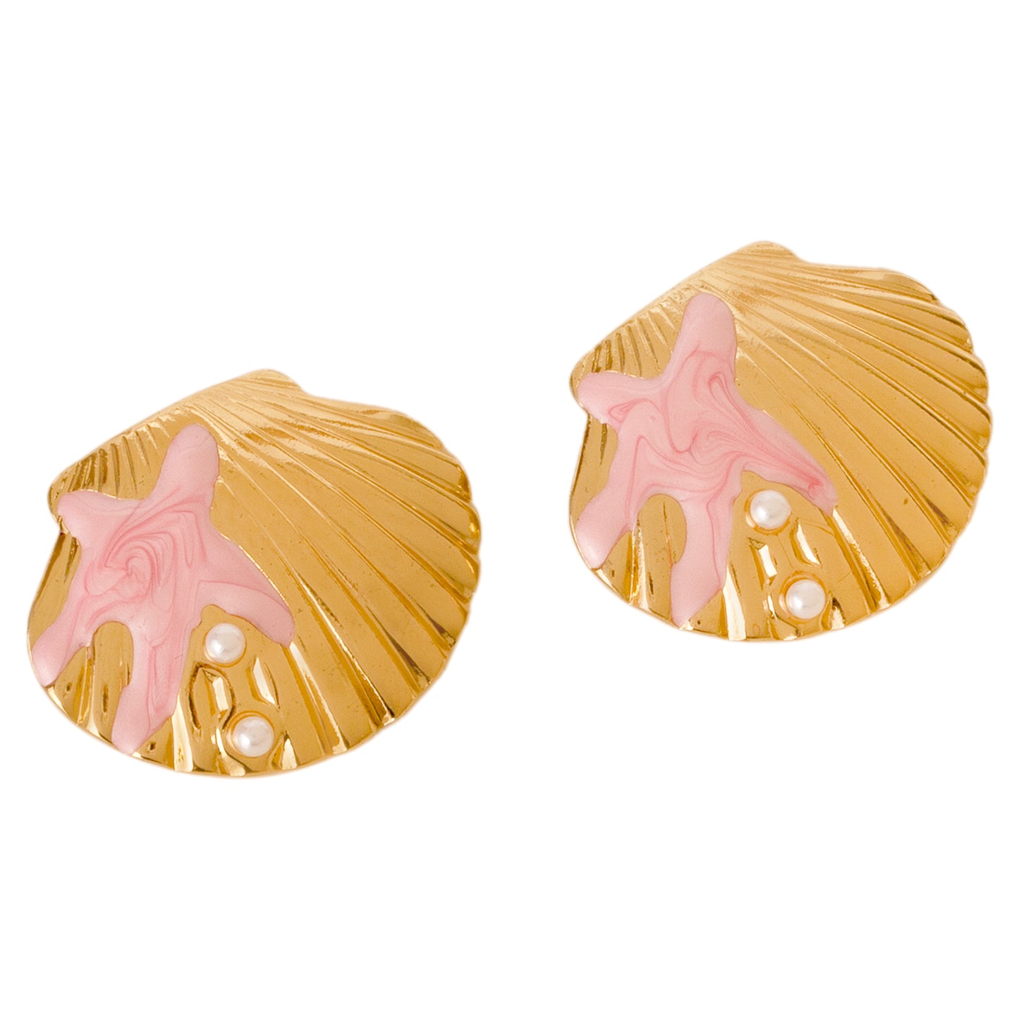Rose Tide Sea Shell Earrings