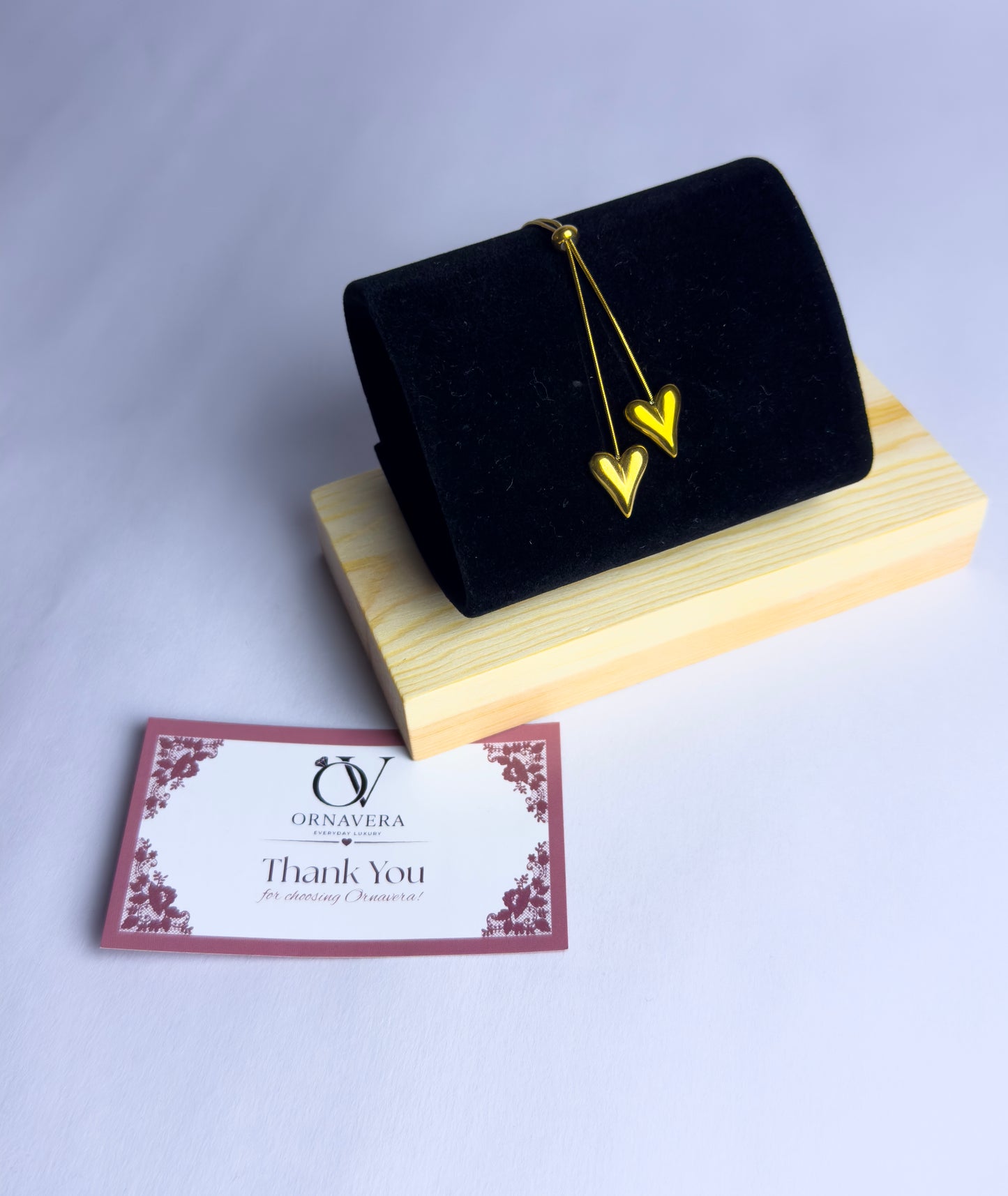 Twin Hearts Lariat Necklace